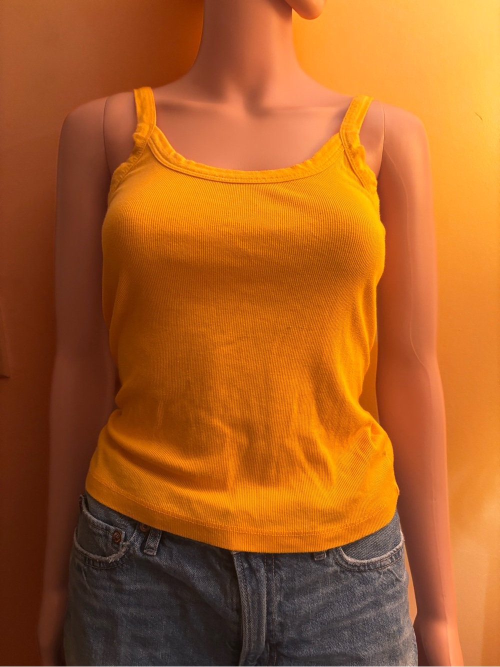 Orange Women's Ribbed Tank Top - Unbranded